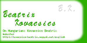 beatrix kovacsics business card